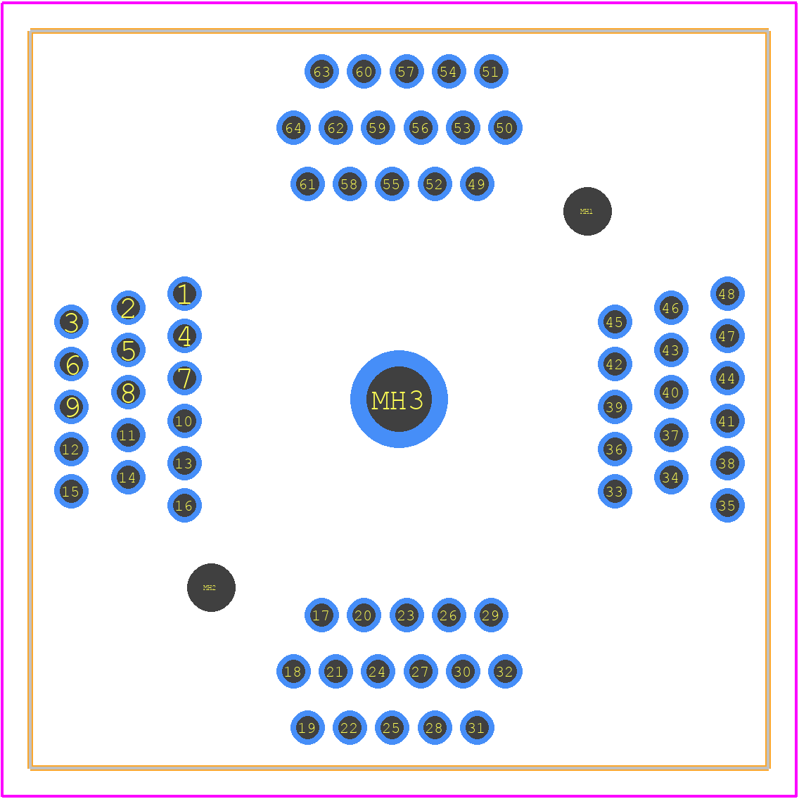 IC357-0644-068P-1 - Yamaichi PCB footprint - Other - Other - IC357-0644-068P-1-4