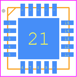 MAX31865ATP+ - Analog Devices PCB footprint - Quad Flat No-Lead - Quad Flat No-Lead - T2055+5