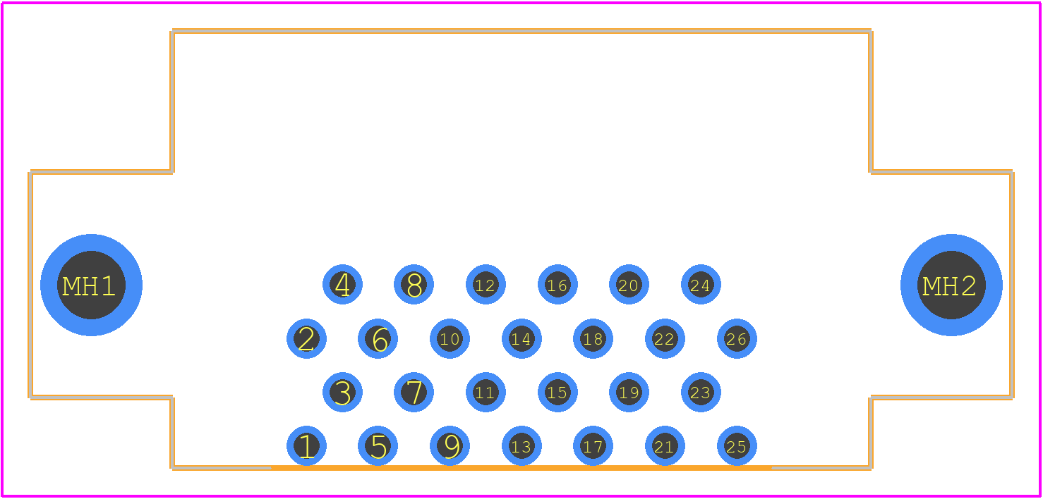 HIF6B-26PA-1.27DS(71) - Hirose PCB footprint - Other - Other - HIF6B-26PA-1.27DS(71)-4
