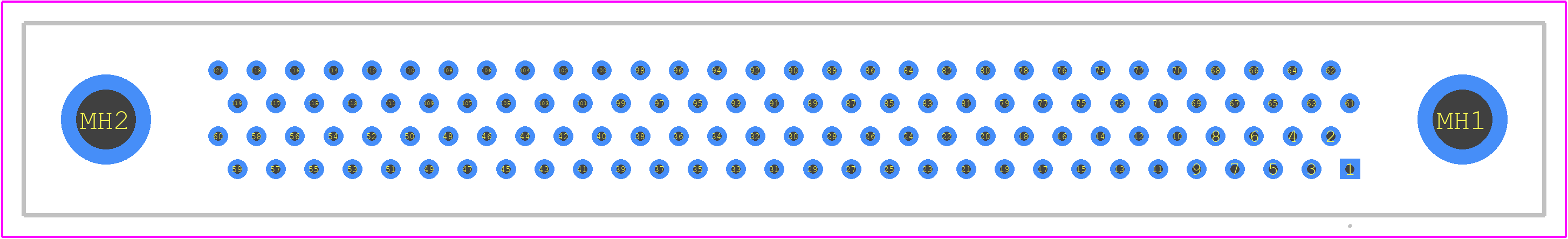 HDB-M4-120M245X - Amphenol PCB footprint - Other - Other - HDB-M4-120M245X-3