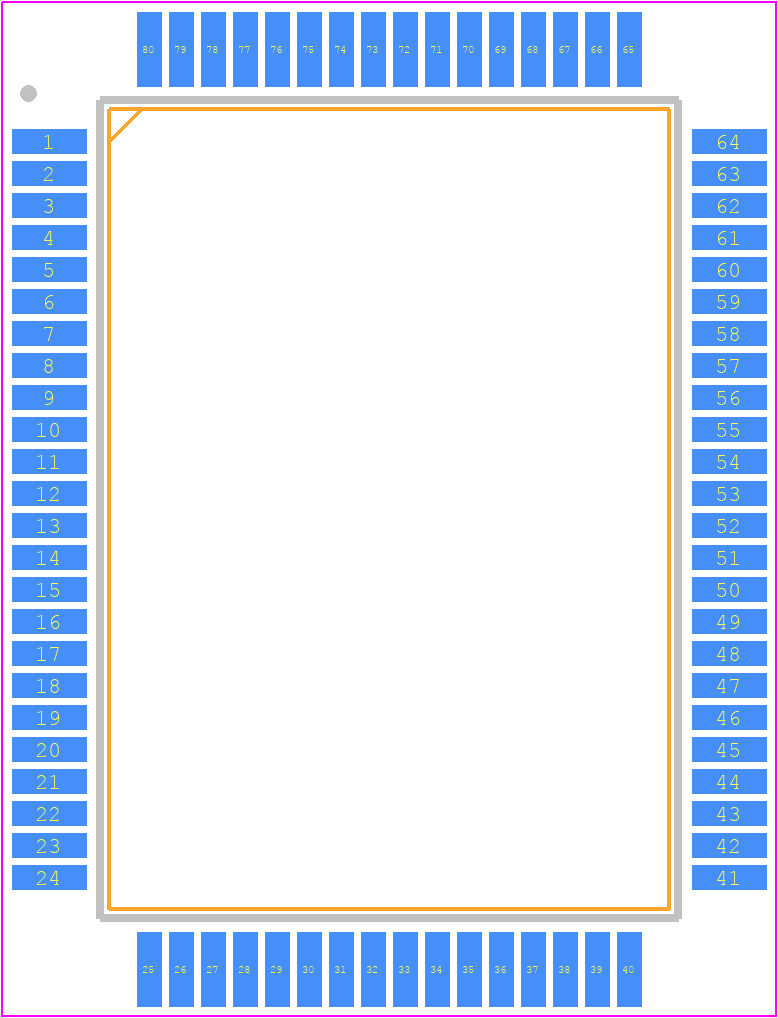 IA186EBPQF80IR2 - Analog Devices PCB footprint - Quad Flat Packages - Quad Flat Packages - 80-Pin PQFP_2024