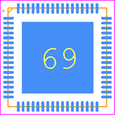 CY8C5268LTI-LP030 - Infineon PCB footprint - Quad Flat No-Lead - Quad Flat No-Lead - 68-pin QFN 8 × 8 with 0.4 mm Pitch