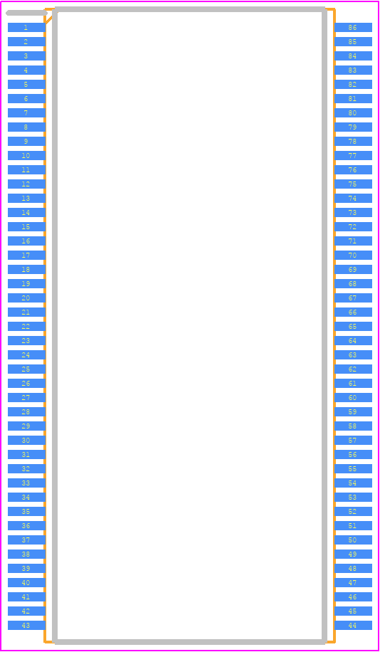 MT48LC4M32B2P-6A - Micron PCB footprint - Small Outline Packages - Small Outline Packages - 86-Pin Plastic TSOP II (400 mil)