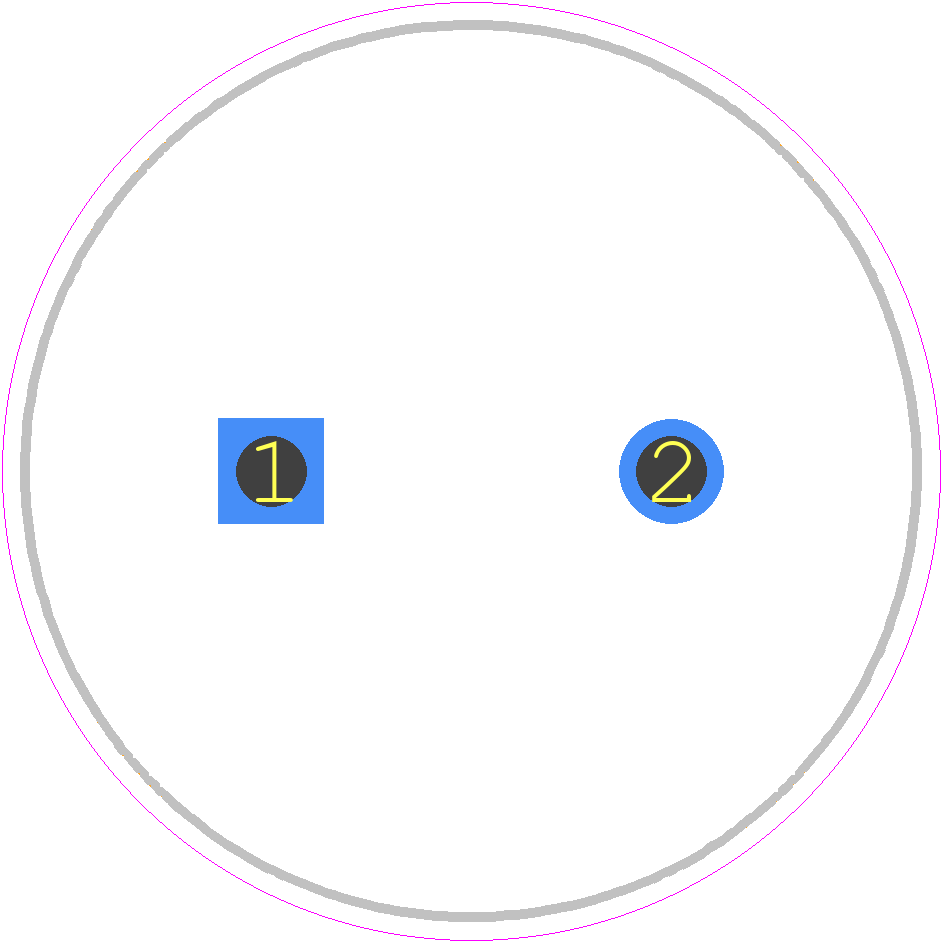 BCAP0100 P270 S07 - Maxwell Technologies PCB footprint - Capacitor, Polarized Radial Diameter - Capacitor, Polarized Radial Diameter - BCAP0100 P270 S07