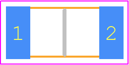 Y1627100K000T9R - Vishay PCB footprint - Resistor Chip - Resistor Chip - 2010 (H=0.64mm)