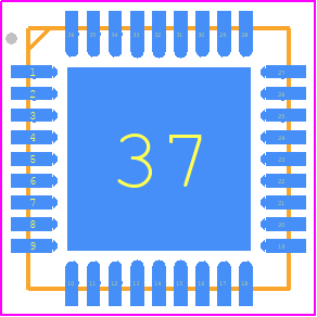 USB2244I-AEZG-06 - Microchip PCB footprint - Quad Flat No-Lead - Quad Flat No-Lead - 36 QFN