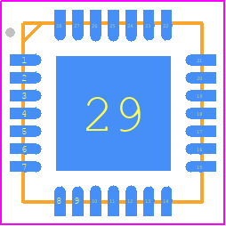 USB2412-DZK - Microchip PCB footprint - Quad Flat No-Lead - Quad Flat No-Lead - USB2412 28-Pin QFN 
