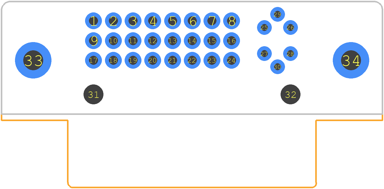 74320-1000 - Molex PCB footprint - Other - Other - 74320 I/O Connectors