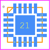 ATTINY441-MMH - Microchip PCB footprint - Quad Flat No-Lead - Quad Flat No-Lead - 20-pad, 3 x 3 x 0.85 mm Body, Lead Pitch 0.45 mm, 1.55 x 1.55 mm Exposed Pad, Thermally Enhanced Plastic