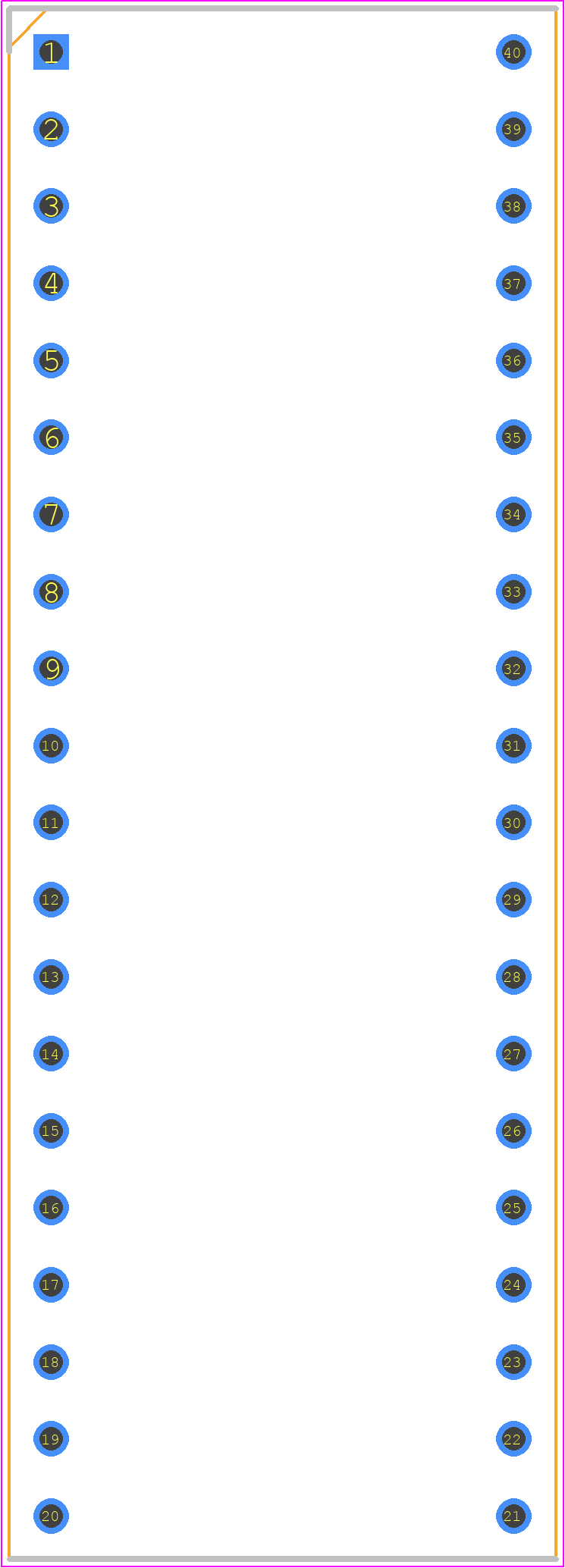 2227MC-40-06-05-F1 - Multicomp Pro PCB footprint - Dual-In-Line Sockets - Dual-In-Line Sockets - DIP