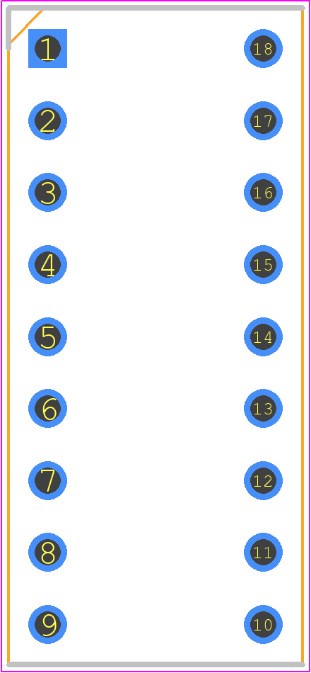 2227MC-18-03-08-F1 - Multicomp Pro PCB footprint - Dual-In-Line Sockets - Dual-In-Line Sockets - 2227MC-18-03-08-F1-1