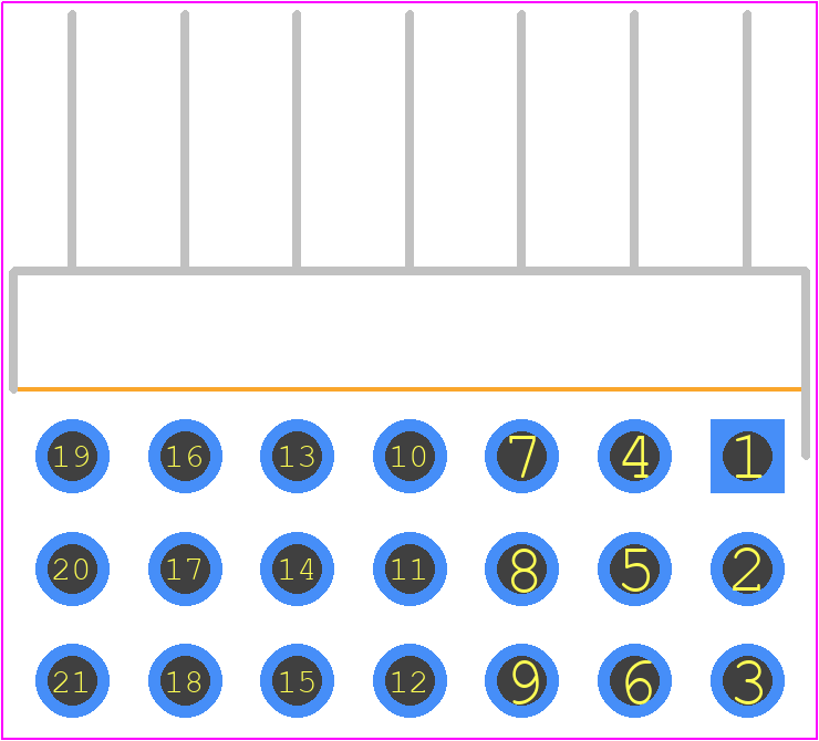 TSW-107-08-T-T-RA - SAMTEC PCB footprint - Header, Unshrouded - Right Angle PTH Pin - Header, Unshrouded - Right Angle PTH Pin - TSW-107-08-T-T-RA
