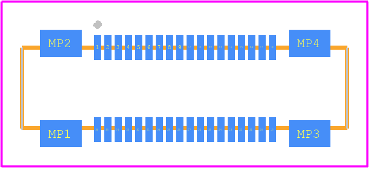 205196-0360 - Molex PCB footprint - Other - Other - 205196-0360-1