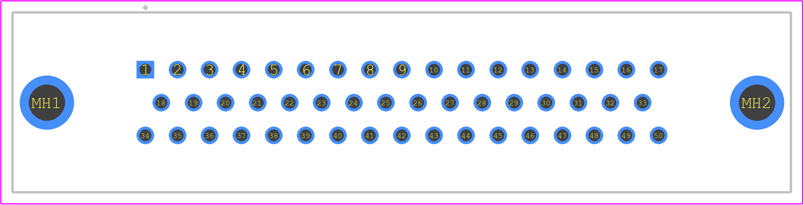 09665217703 - HARTING PCB footprint - Other - Other - D-Sub Male Straight 2.76 x 2.84mm