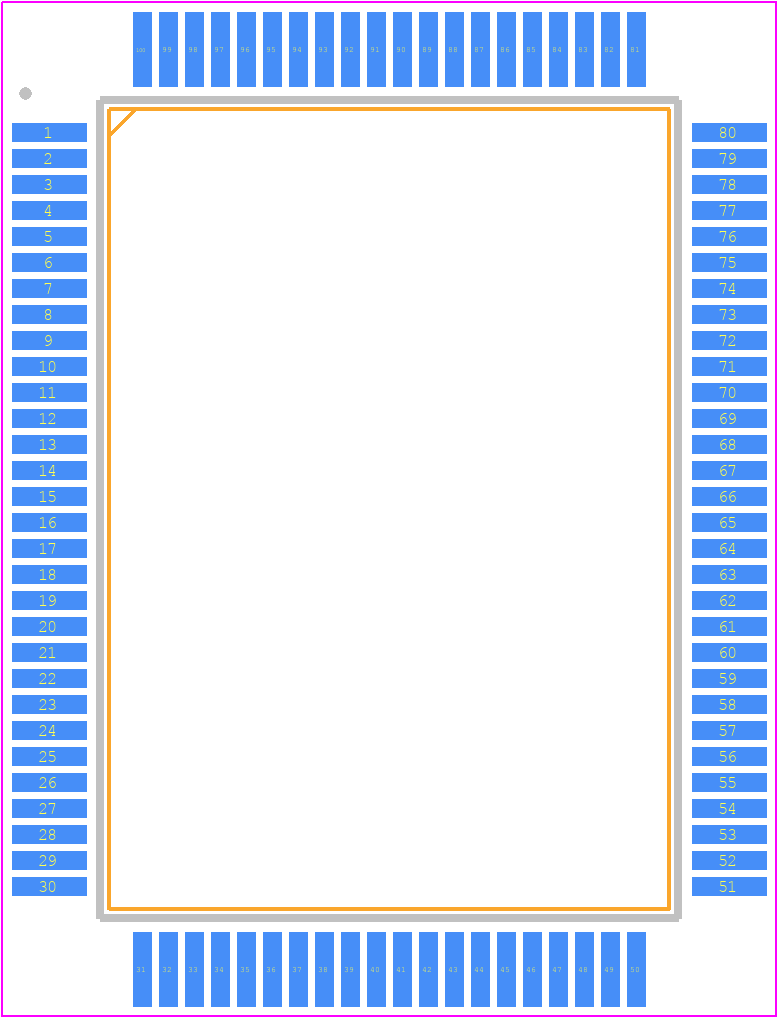 CY90F543GPF-GE1 - Infineon PCB footprint - Quad Flat Packages - Quad Flat Packages - 100-Pin QFP
