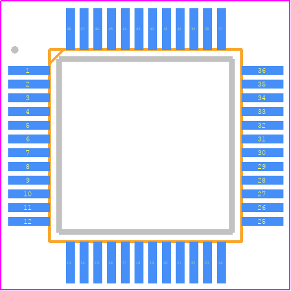 CY8C4147AZI-S443 - Infineon PCB footprint - Quad Flat Packages - Quad Flat Packages - 48-pin TQFP (7 × 7 × 1.4 mm) A48 Package Outline
