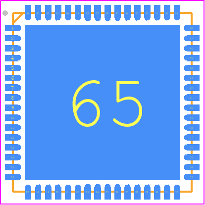 PIC32MZ2048EFG064-I/MR - Microchip PCB footprint - Quad Flat No-Lead - Quad Flat No-Lead - 64-Lead Plastic Quad Flat, No Lead Package  qfn
