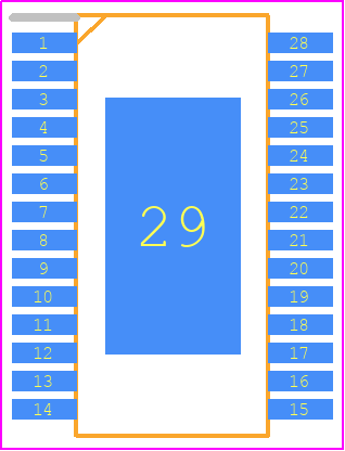 MP6532GF-P - Monolithic Power Systems (MPS) PCB footprint - Small Outline Packages - Small Outline Packages - TSSOP-28 EP