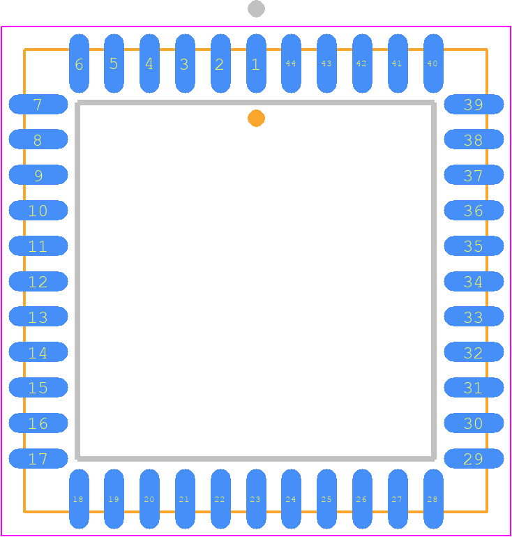AY0438-I/L - Microchip PCB footprint - Plastic Leaded Chip Carrier - Plastic Leaded Chip Carrier - 44-lead plastic leaded chip carrier[plcc]