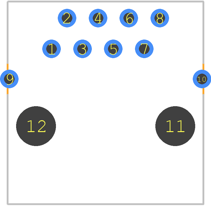 6116202-1 - TE Connectivity PCB footprint - Other - Other - 8 Position Shielded Singleport Modjack RJ45