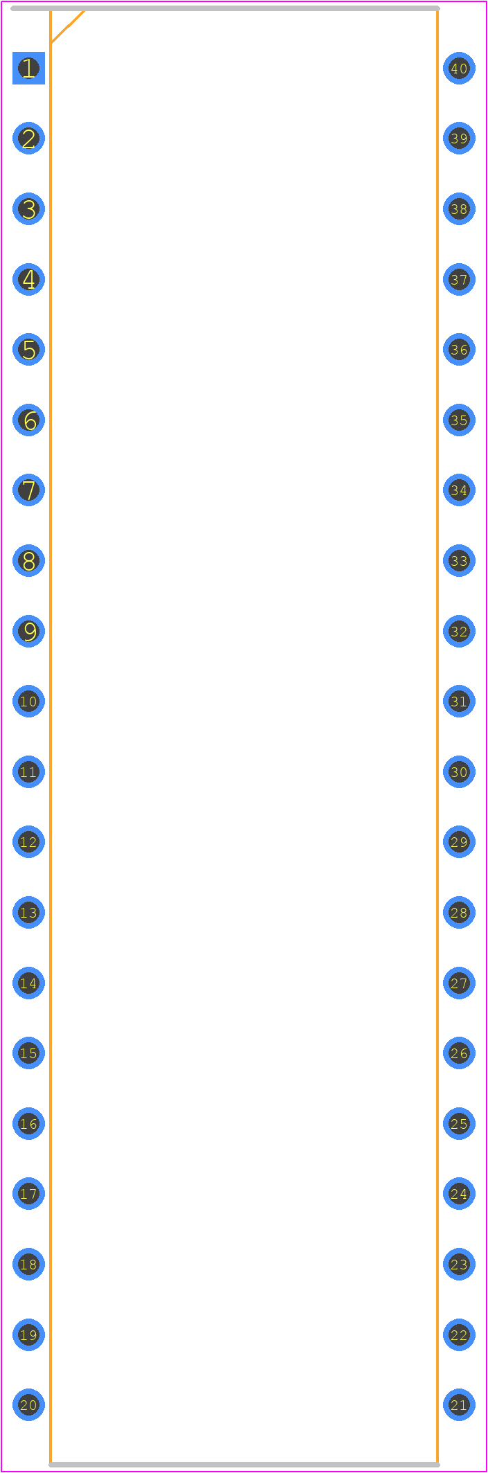 ATMEGA644P-20PU - Microchip PCB footprint - Dual-In-Line Packages - Dual-In-Line Packages - 40-PDIP
