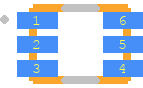 VEML6070 - Vishay PCB footprint - Other - Other - 6-Pin OPLGA