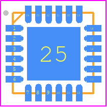 LAN8720AI-CP-TR - Microchip PCB footprint - Quad Flat No-Lead - Quad Flat No-Lead - 24-pin QFN, EXPOSED PAD
