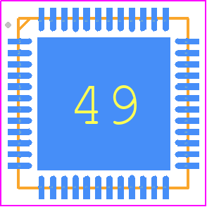 NRF51822-QFAB-R - Nordic Semiconductor PCB footprint - Quad Flat No-Lead - Quad Flat No-Lead - QFN48 (6 X 6)