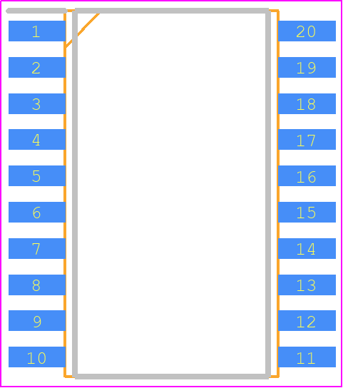 PIC16F677-E/SO - Microchip PCB footprint - Small Outline Packages - Small Outline Packages - (SO)20-Lead(SOIC) 300mil
