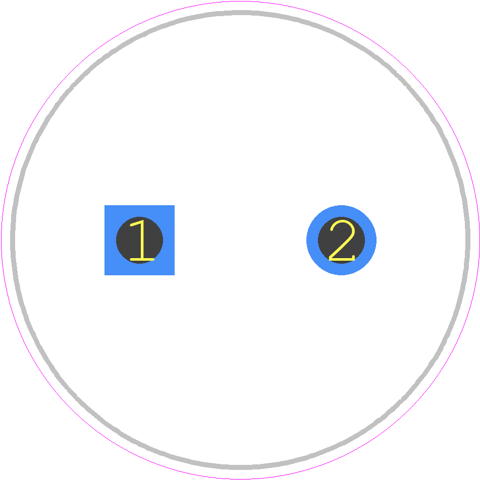 LLS1J472MELZ - Nichicon PCB footprint - Capacitor, Polarized Radial Diameter - Capacitor, Polarized Radial Diameter - 22x50-d