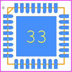 BQ50002 - Texas Instruments PCB footprint - Quad Flat No-Lead - Quad Flat No-Lead - RHB (S-PVQFN-N32)-D