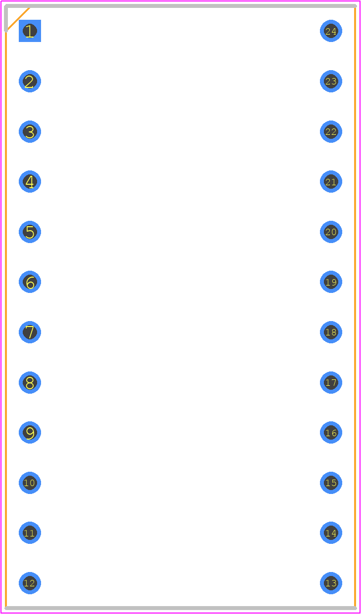 ICO-624-SGT - SAMTEC PCB footprint - Dual-In-Line Sockets - Dual-In-Line Sockets - ICO-624-SGT