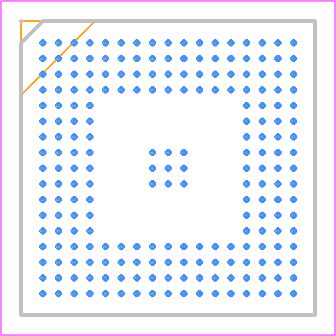 AT91SAM9X25-CU - Microchip PCB footprint - BGA - BGA - 217-ball BGA Package