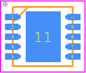 MP2155GQ-Z - Monolithic Power Systems (MPS) PCB footprint - Small Outline No-lead - Small Outline No-lead - QFN10 (3mmX3mm)