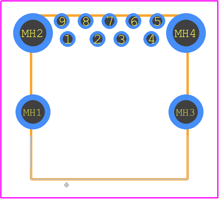 U231-091N-3GRC10-5 - XKB Connectivity PCB footprint - Other - Other - U231-091N-3GRC10-5-1