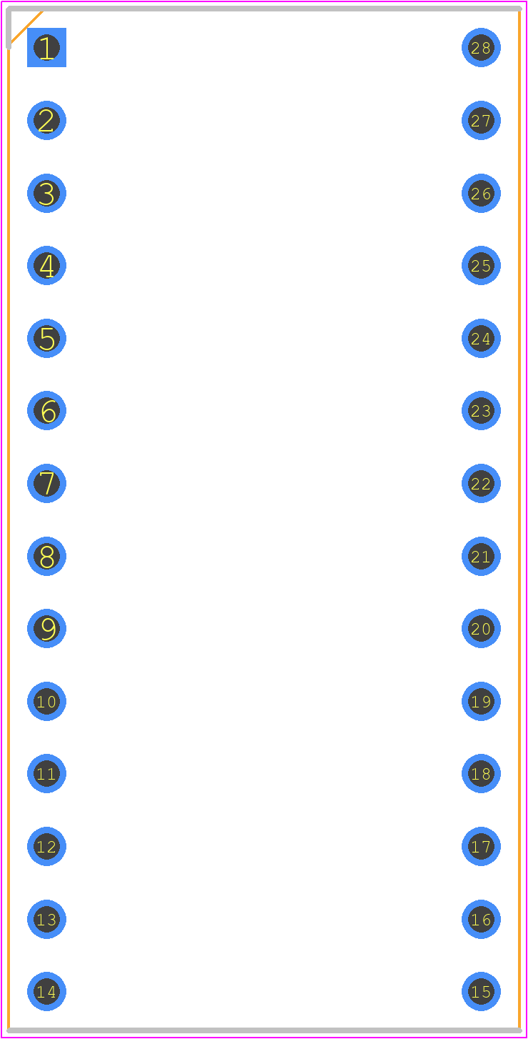 1-2199299-2 - TE Connectivity PCB footprint - Dual-In-Line Sockets - Dual-In-Line Sockets - 1-2199299-2