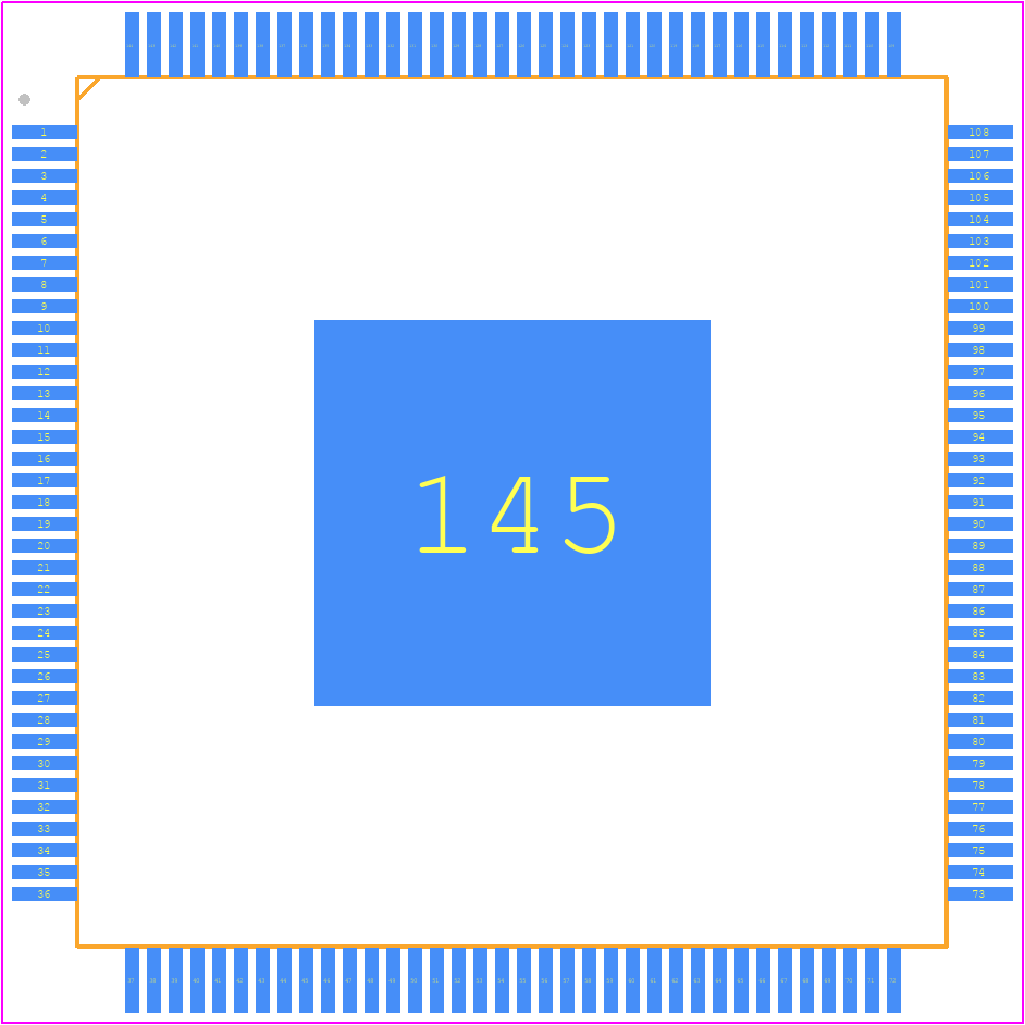 10M50SAE144C8G - Intel PCB footprint - Quad Flat Packages - Quad Flat Packages - (144-Pin Plastic Enhanced Quad Flat Pack (EQFP) - Wire Bond - A:1.65 - D2:8.93)