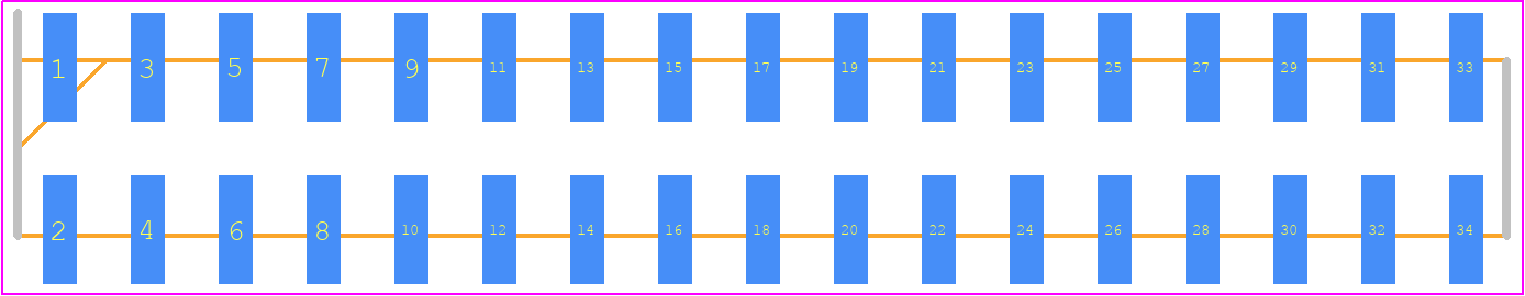 87759-3414 - Molex PCB footprint - Header, Unshrouded - Straight SMD Pin - Header, Unshrouded - Straight SMD Pin - 87759-3414