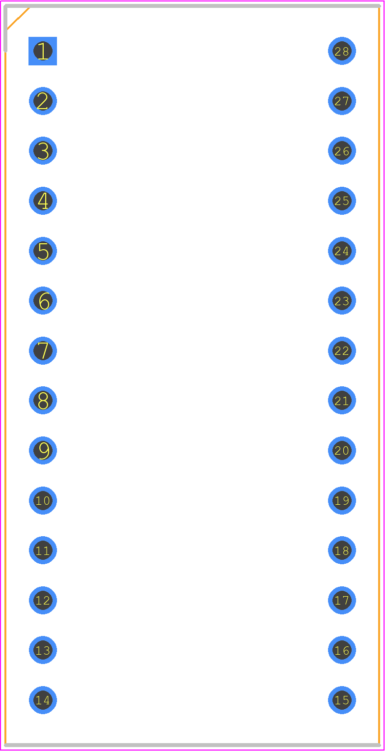 BC56-13SURKWA - Kingbright PCB footprint - Dual-In-Line Sockets - Dual-In-Line Sockets - 14.22mm Three Digit Numeric Display