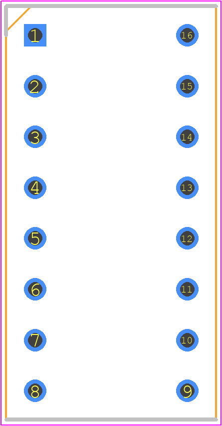 ICM-316-1-GT-HT - Adam Tech PCB footprint - Dual-In-Line Sockets - Dual-In-Line Sockets - 16-Pin DIP