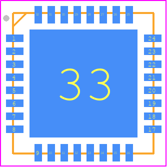 NCP5314MNR2 - onsemi PCB footprint - Quad Flat No-Lead - Quad Flat No-Lead - QFN-32 7 X 7 mm CASE 485J-02 ISSUE C