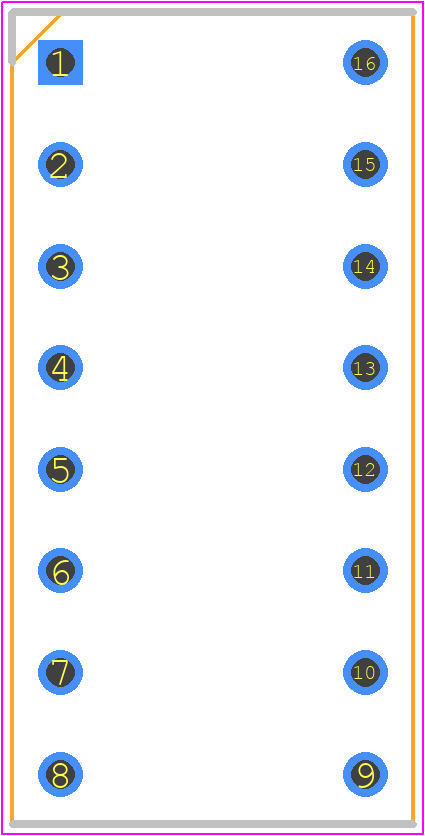 ICA-316-STT - SAMTEC PCB footprint - Dual-In-Line Sockets - Dual-In-Line Sockets - ICA-316-STT