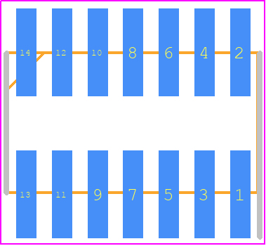 FTR-107-03-S-D - SAMTEC PCB footprint - Header, Unshrouded - Straight SMD Pin - Header, Unshrouded - Straight SMD Pin - FTR-107-03-S-D