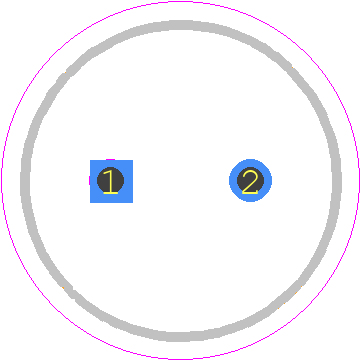 ECEA1VKG470 - Panasonic PCB footprint - Capacitor, Polarized Radial Diameter - Capacitor, Polarized Radial Diameter - 7.5*8mm