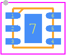 MP2015AGG-Z - Monolithic Power Systems (MPS) PCB footprint - Small Outline No-lead - Small Outline No-lead - QFN6 (2mmx2mm)