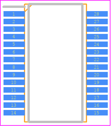 ST62T65CN6 - STMicroelectronics PCB footprint - Small Outline Packages - Small Outline Packages - 28-Pin Plastic Shrink Small Outline Package