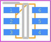 IMT1AT110 - ROHM Semiconductor PCB footprint - SOT23 (6-Pin) - SOT23 (6-Pin) - SOT-457 SC-70 (SMT6)__