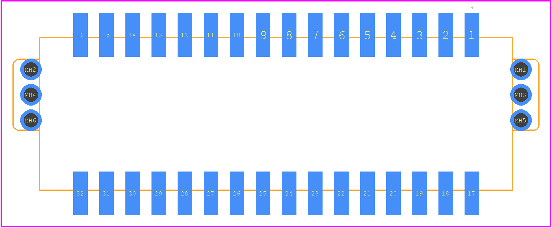 GT25-32DP-2.2V(01) - Hirose PCB footprint - Other - Other - GT25-32DP-2.2V(01)-2