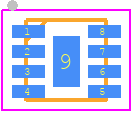 MASW-007107-TR3000 - MACOM PCB footprint - Small Outline No-lead - Small Outline No-lead - Lead Free 2 mm 8-lead PDFN