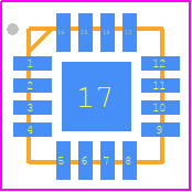 NB3L202KMNTXG - onsemi PCB footprint - Quad Flat No-Lead - Quad Flat No-Lead - QFN16 3x3, 0.5P_2021